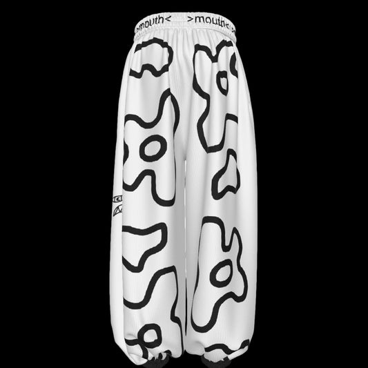 floral lantern pants (white)