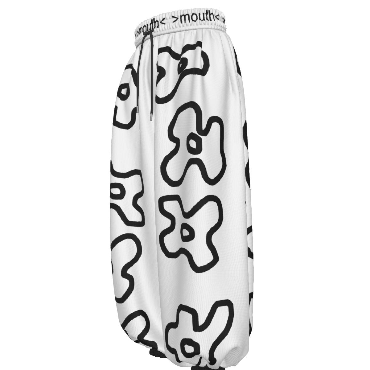 floral lantern pants (white)