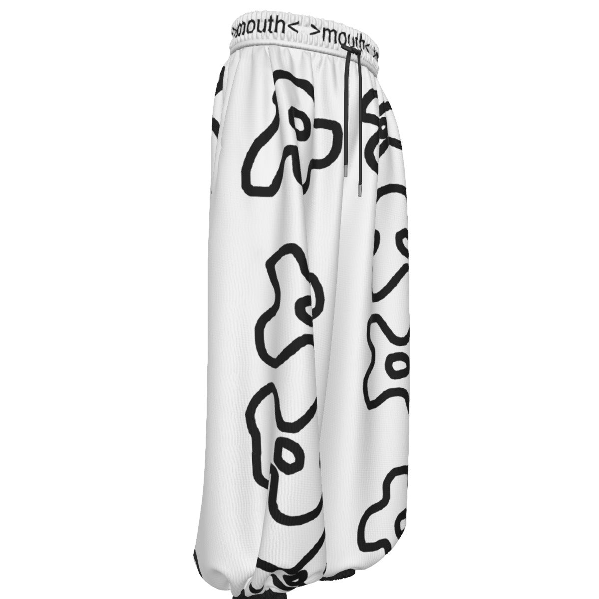 floral lantern pants (white)