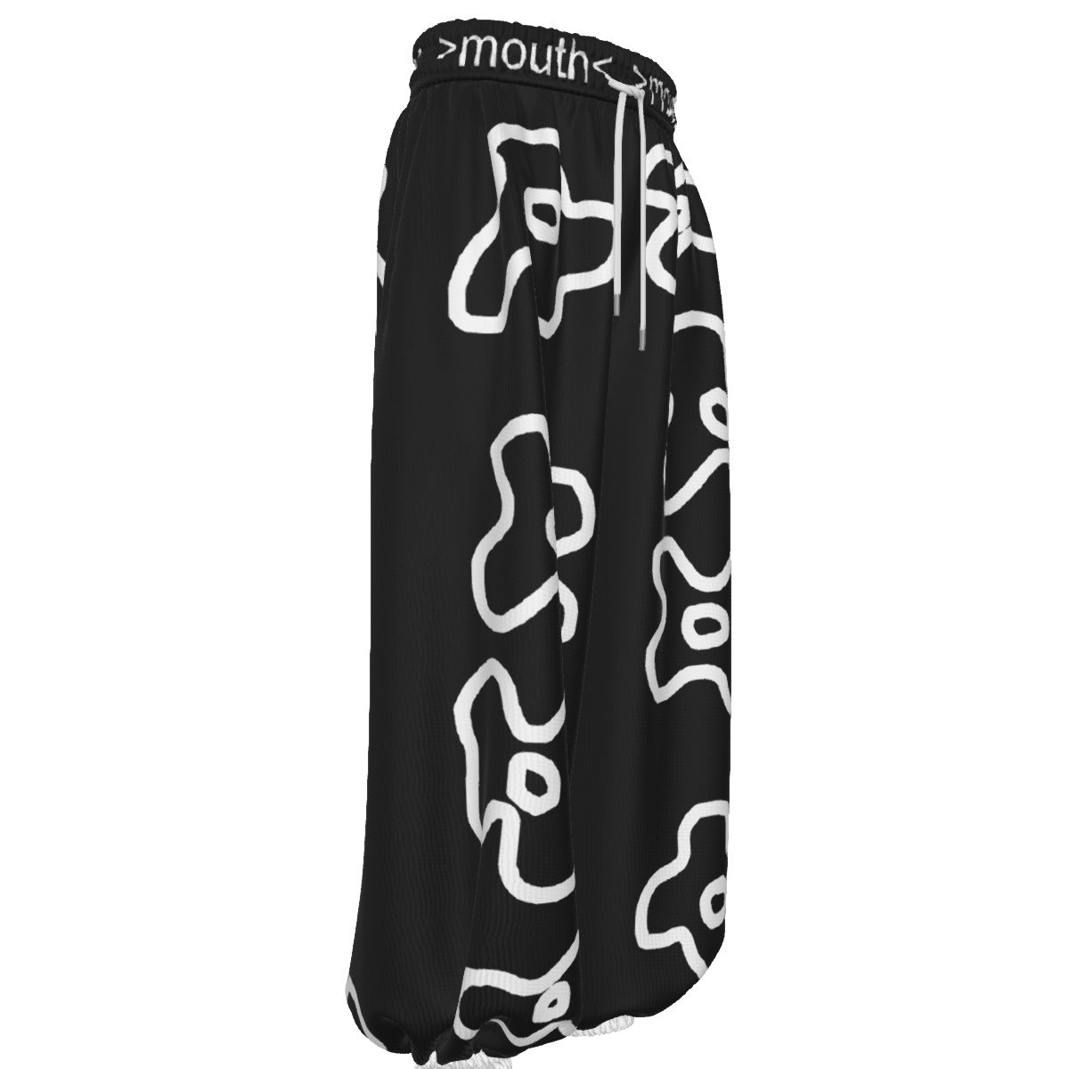 Floral lantern pants (black)