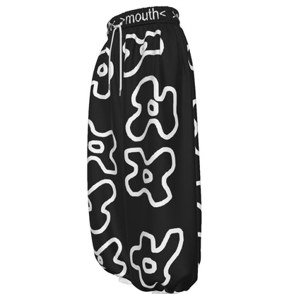 Floral lantern pants (black)