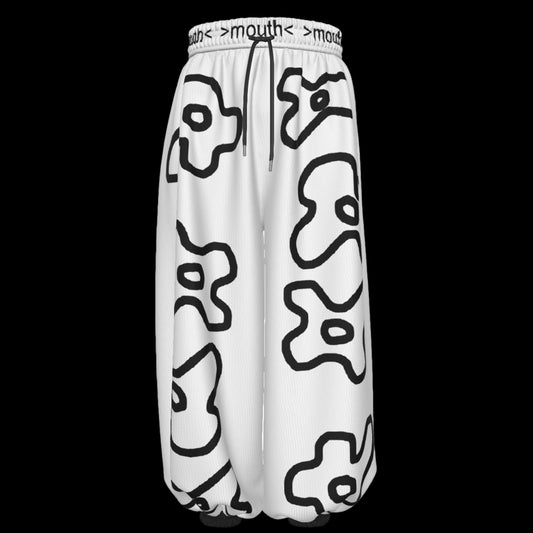floral lantern pants (white)